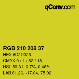 Color code: RGB 210 208 37 | qconv.com