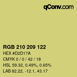 Color code: RGB 210 209 122 | qconv.com