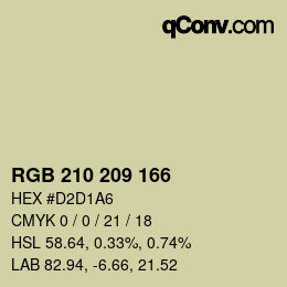 Color code: RGB 210 209 166 | qconv.com