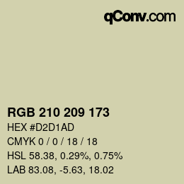 Color code: RGB 210 209 173 | qconv.com