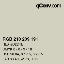 Color code: RGB 210 209 191 | qconv.com