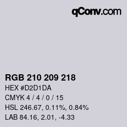 Color code: RGB 210 209 218 | qconv.com
