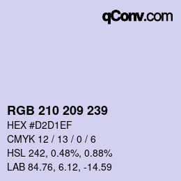 Color code: RGB 210 209 239 | qconv.com