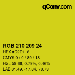Color code: RGB 210 209 24 | qconv.com