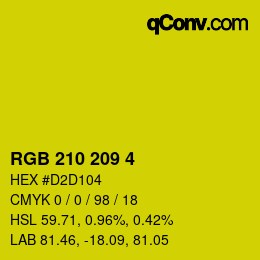 Color code: RGB 210 209 4 | qconv.com