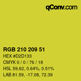 Color code: RGB 210 209 51 | qconv.com
