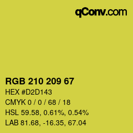 Color code: RGB 210 209 67 | qconv.com
