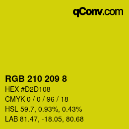 Color code: RGB 210 209 8 | qconv.com