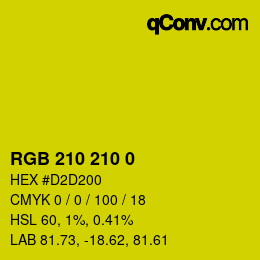 Color code: RGB 210 210 0 | qconv.com