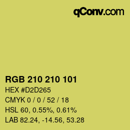 Color code: RGB 210 210 101 | qconv.com