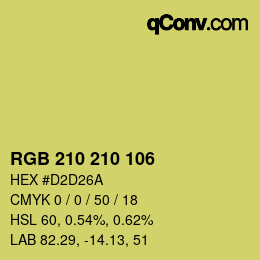 カラーコード: RGB 210 210 106 | qconv.com