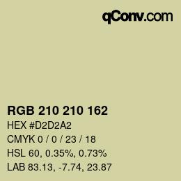 Color code: RGB 210 210 162 | qconv.com