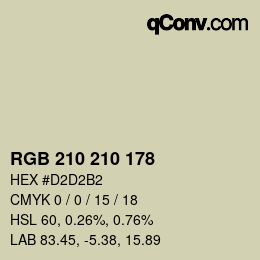 Color code: RGB 210 210 178 | qconv.com