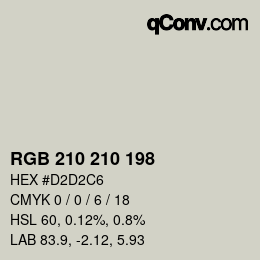 Color code: RGB 210 210 198 | qconv.com