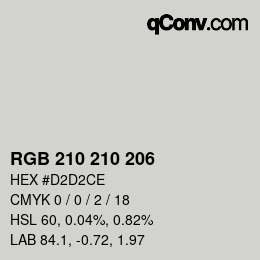 Color code: RGB 210 210 206 | qconv.com