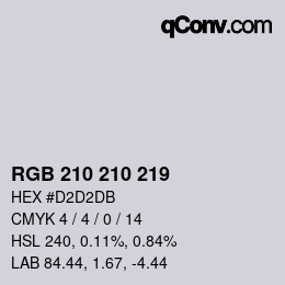 Código de color: RGB 210 210 219 | qconv.com