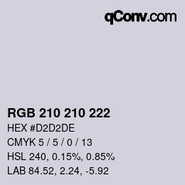 Color code: RGB 210 210 222 | qconv.com