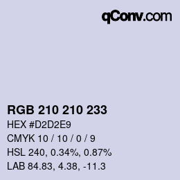 Color code: RGB 210 210 233 | qconv.com