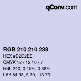 Color code: RGB 210 210 238 | qconv.com