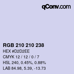 Color code: RGB 210 210 238 | qconv.com