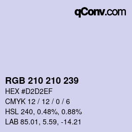 Color code: RGB 210 210 239 | qconv.com