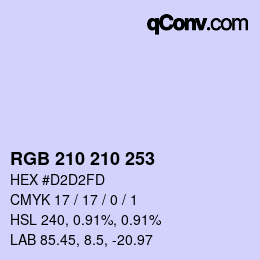 Color code: RGB 210 210 253 | qconv.com