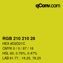 Color code: RGB 210 210 28 | qconv.com