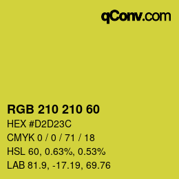 Color code: RGB 210 210 60 | qconv.com