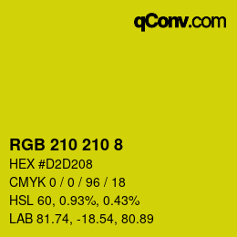 カラーコード: RGB 210 210 8 | qconv.com