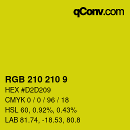 Color code: RGB 210 210 9 | qconv.com