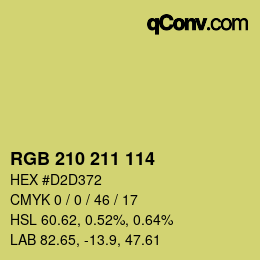 Color code: RGB 210 211 114 | qconv.com