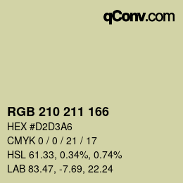 Color code: RGB 210 211 166 | qconv.com