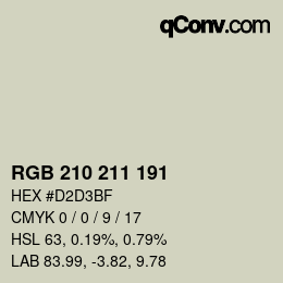 Color code: RGB 210 211 191 | qconv.com