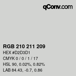 Color code: RGB 210 211 209 | qconv.com