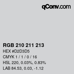 Color code: RGB 210 211 213 | qconv.com