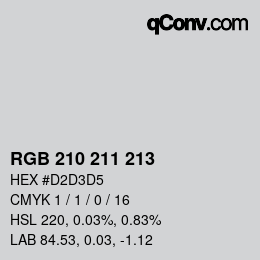 Color code: RGB 210 211 213 | qconv.com