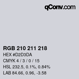 Color code: RGB 210 211 218 | qconv.com