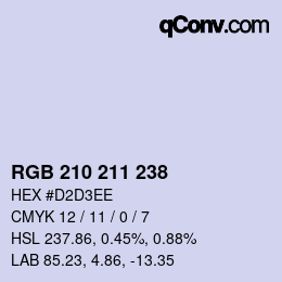 Color code: RGB 210 211 238 | qconv.com
