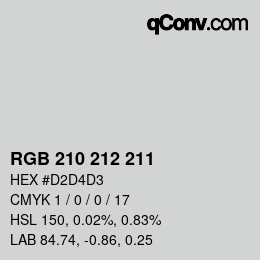 Color code: RGB 210 212 211 | qconv.com