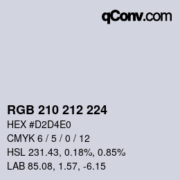 カラーコード: RGB 210 212 224 | qconv.com