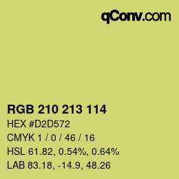 Color code: RGB 210 213 114 | qconv.com