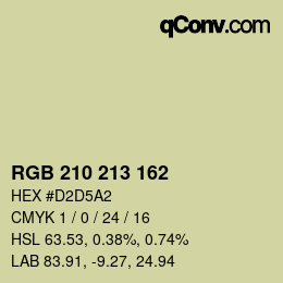 カラーコード: RGB 210 213 162 | qconv.com