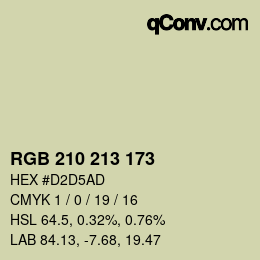 Color code: RGB 210 213 173 | qconv.com
