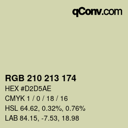 Color code: RGB 210 213 174 | qconv.com