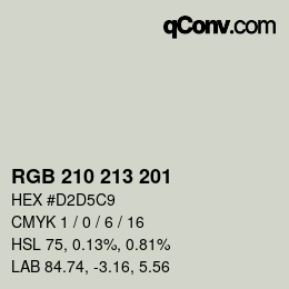 Color code: RGB 210 213 201 | qconv.com