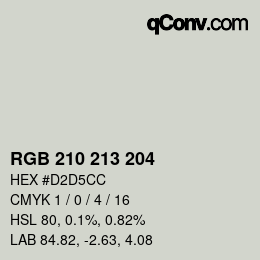 Color code: RGB 210 213 204 | qconv.com