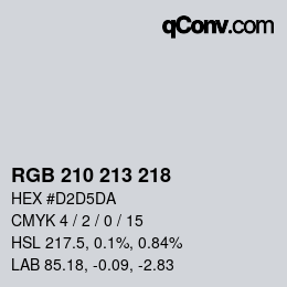 颜色代码: RGB 210 213 218 | qconv.com