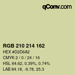 Color code: RGB 210 214 162 | qconv.com