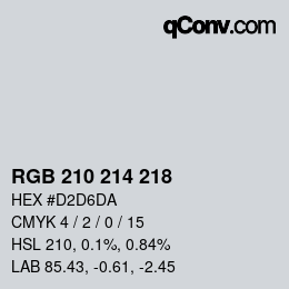 Color code: RGB 210 214 218 | qconv.com