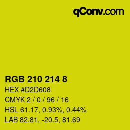 Color code: RGB 210 214 8 | qconv.com